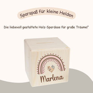 Spardose Kinder  - Regenbogen Herz