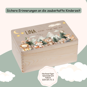 Erinnerungskiste Baby - Woodlandtieren Berge