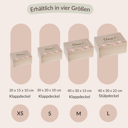 Boîte à souvenirs avec de belles fleurs épanouies