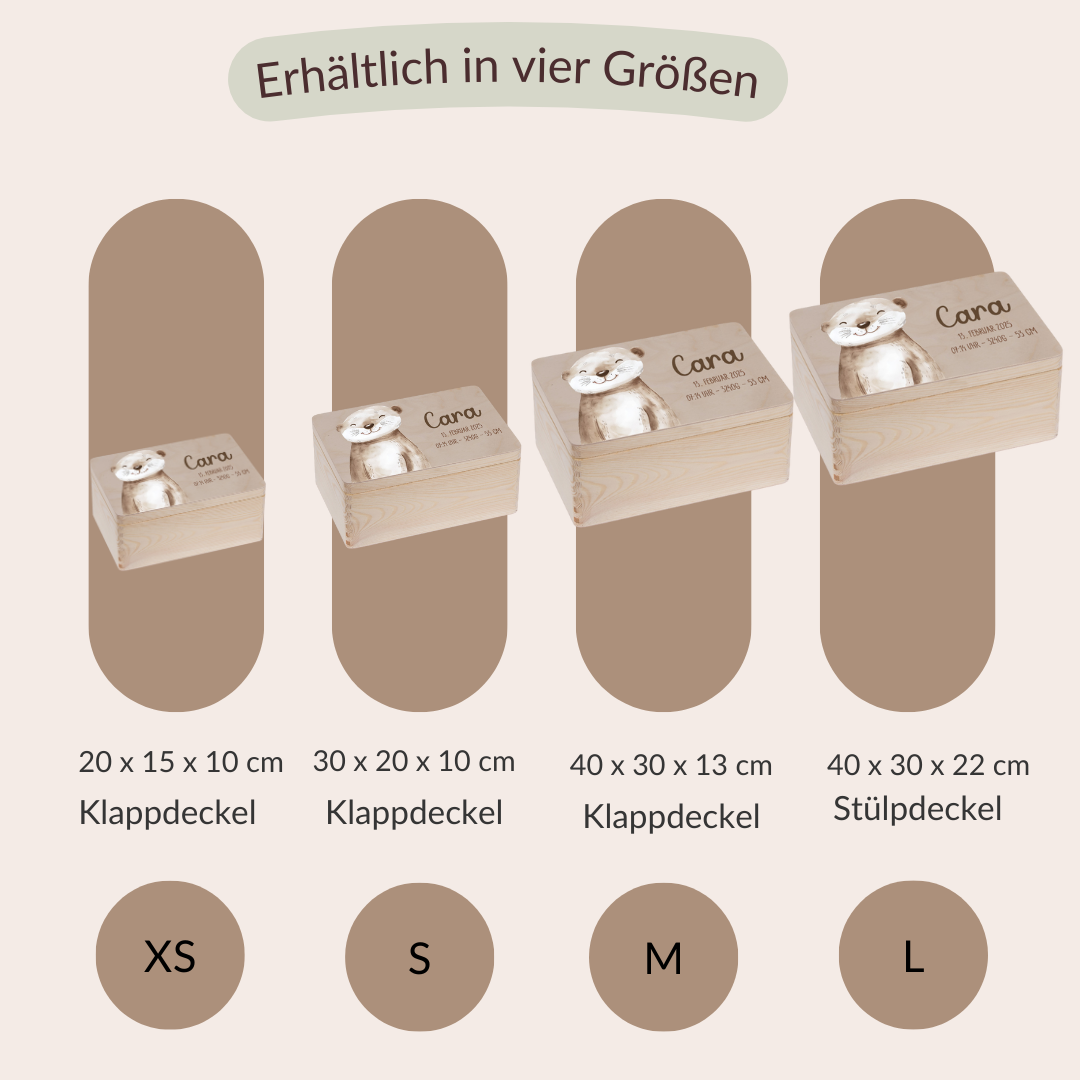 Boite à souvenirs bébé - animaux de la forêt, montgolfière