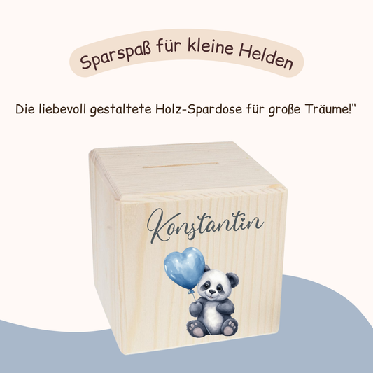 Spardose Kinder - Panda Herz