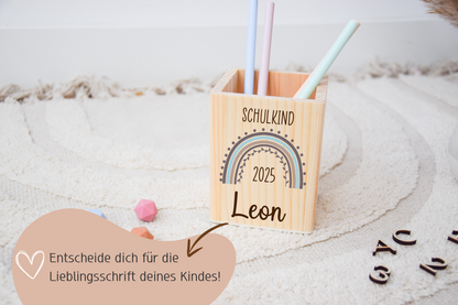Stiftehalter Kinder - Regebogen Schulkind 2025