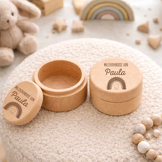 Scatola personalizzata per denti da latte - dente arcobaleno