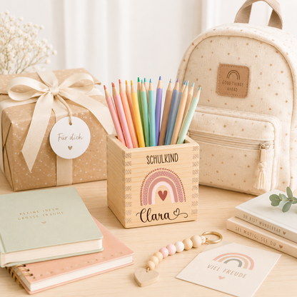 Stiftehalter Kinder - Regenbogen Schulkind