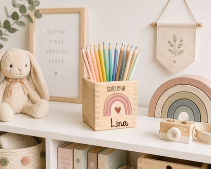 Stiftehalter Kinder - Regenbogen Schulkind