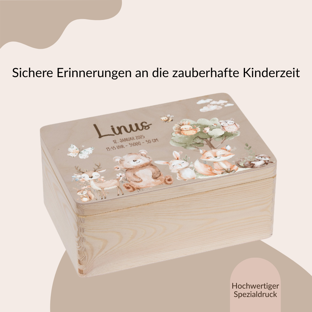 Erinnerungskiste Baby - niedlichen Tier Motiven