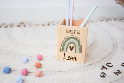 Stiftehalter Kinder - Regenbogen Schulkind