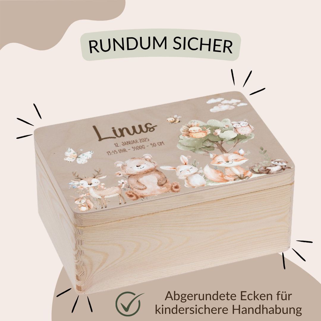 Erinnerungskiste Baby - niedlichen Tier Motiven