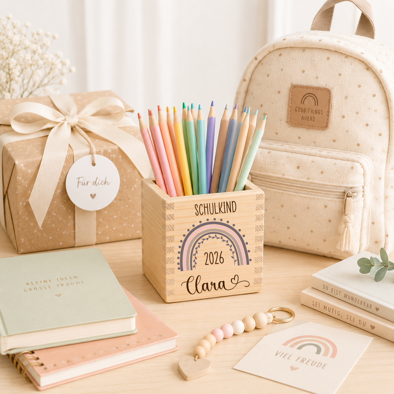 Stiftehalter Kinder - Regebogen Schulkind