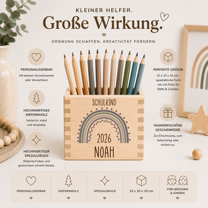 Stiftehalter Kinder - Regebogen Schulkind