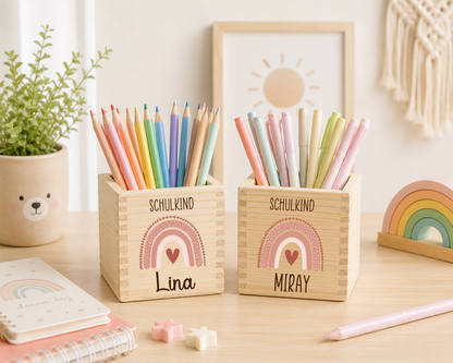 Stiftehalter Kinder - Regenbogen Schulkind