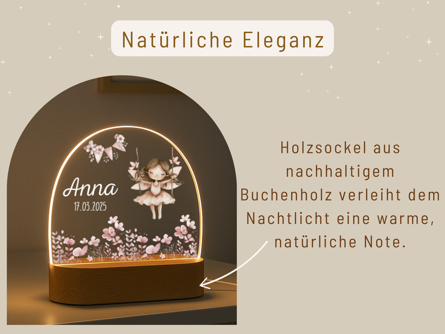 Nachtlicht Kinder - Blumenwiese - Fee