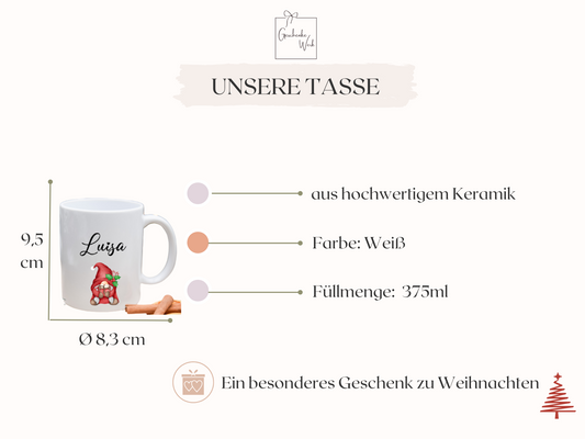 Personalisierte Tasse Wichtel - Weihnachten