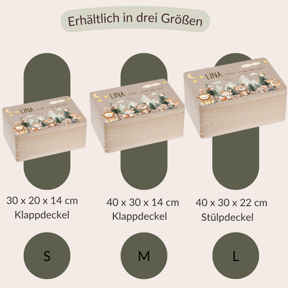 Erinnerungskiste Baby - Woodlandtieren Berge