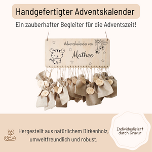 Adventskalender für Kinder mit versch. Tiermotiven