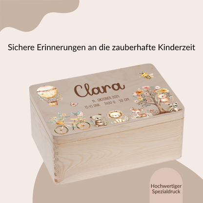 Erinnerungskiste Baby - Woodlandtieren, Heisluftballon