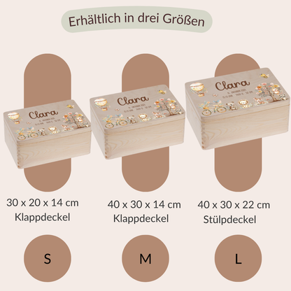 Erinnerungskiste Baby - Woodlandtieren, Heisluftballon