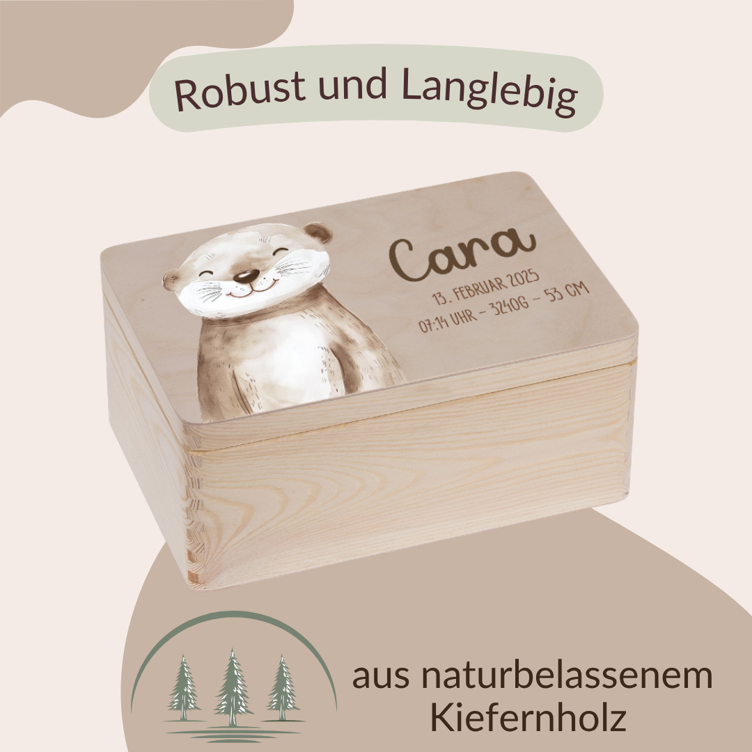 Boite à souvenirs bébé - animaux de la forêt, montgolfière