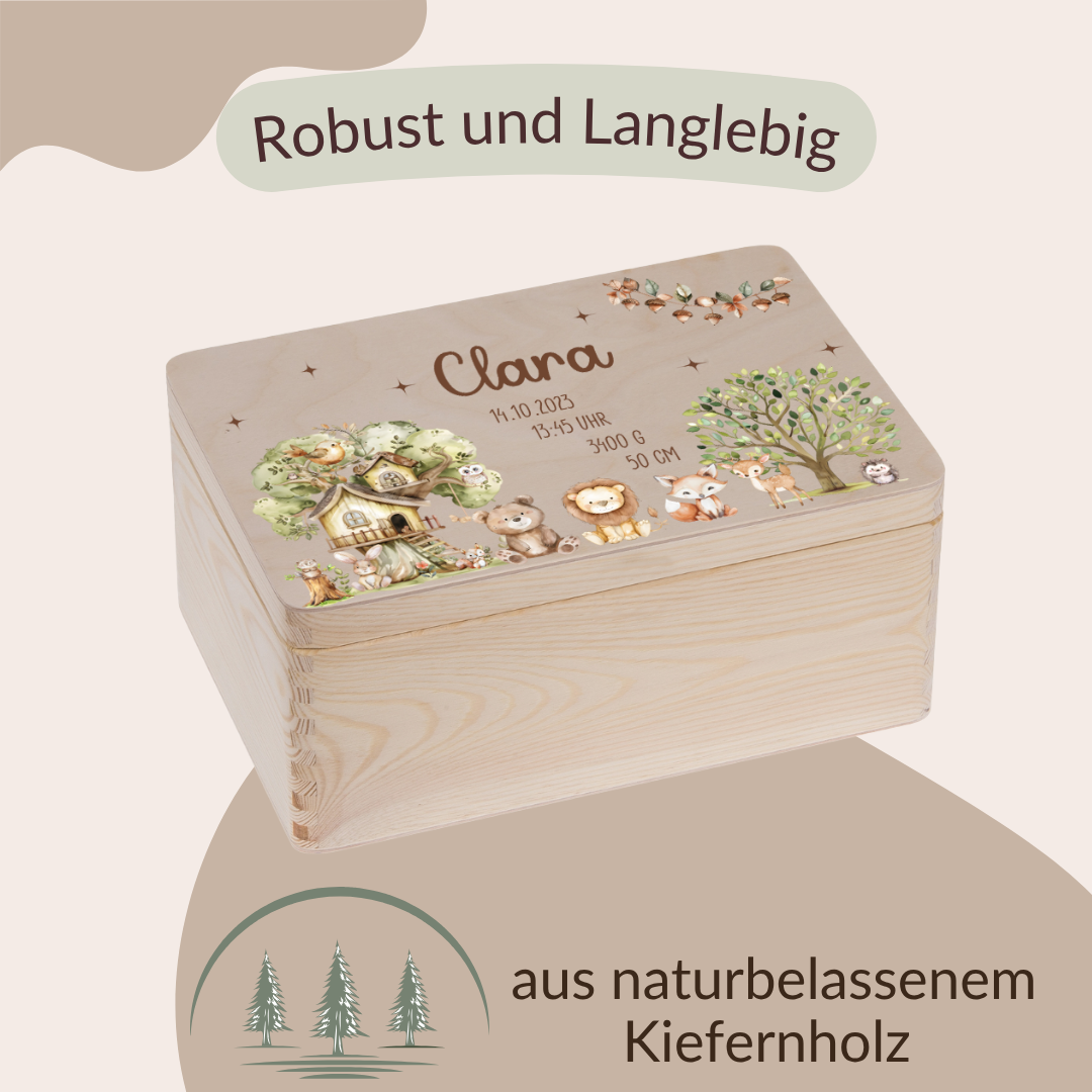 Erinnerungskiste Kinder - Woodland Tieren