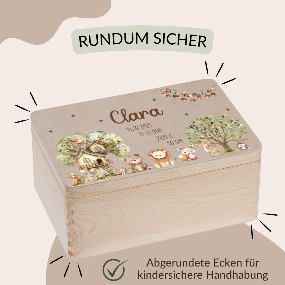 Erinnerungskiste Kinder - Woodland Tieren