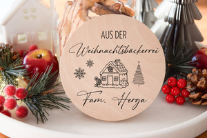 Vorratsglas Weihnachten -  Weihnachtsmotiv Haus und Schneeflocken