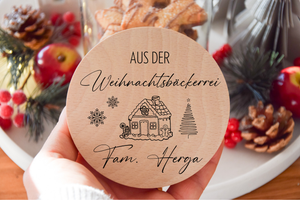 Vorratsglas Weihnachten -  Weihnachtsmotiv Haus und Schneeflocken