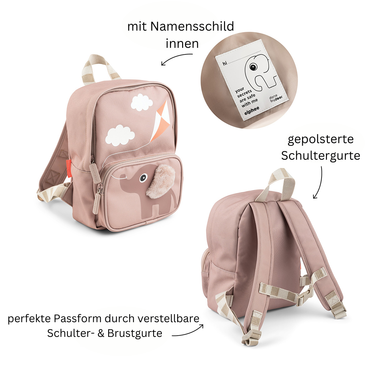 Kinderrucksack Set , Rosa