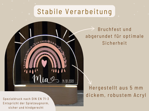 Nachtlicht mit Regenbogen und Herzsymbol