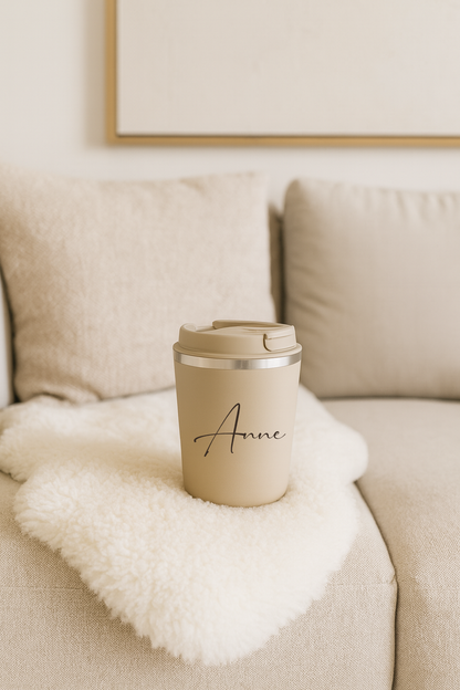 Thermobecher - Beige, Schwarz, Petrol