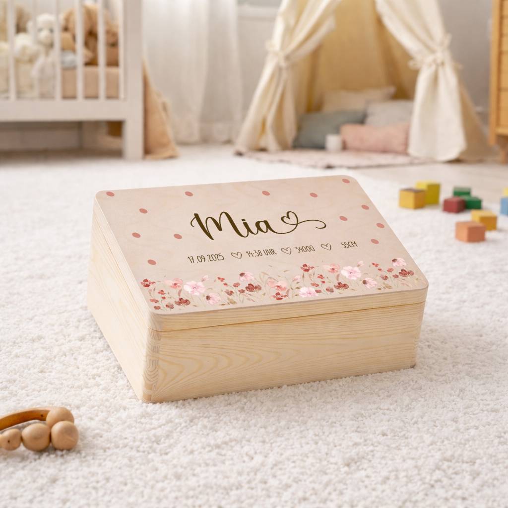 Boîte à souvenirs avec de belles fleurs épanouies