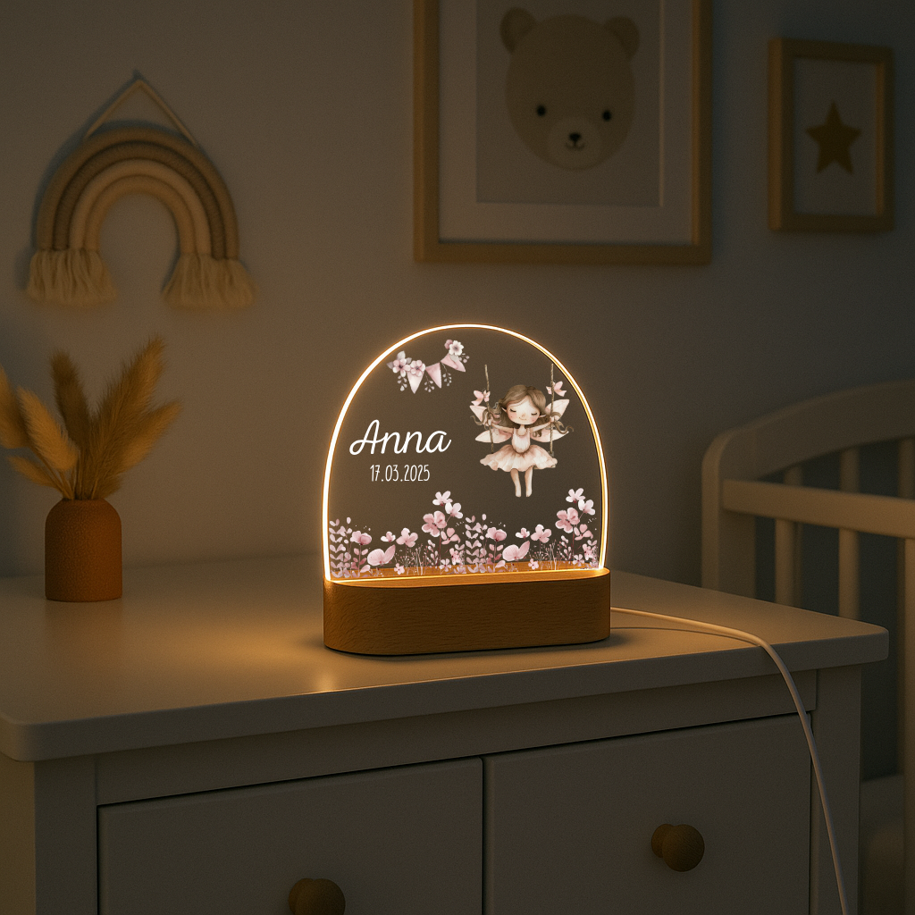 Nachtlicht Kinder - Blumenwiese - Fee
