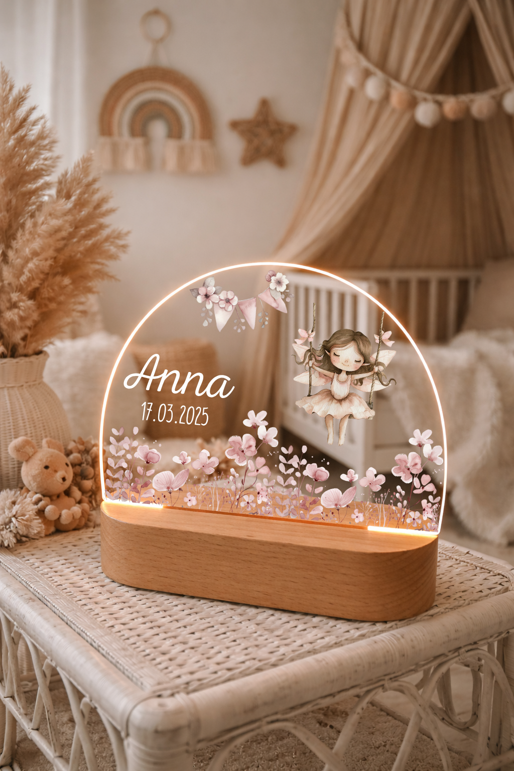 Nachtlicht Kinder - Blumenwiese - Fee