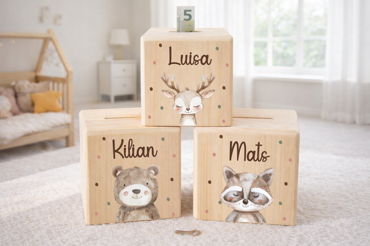 Spardose mit versch. Tieren