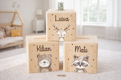 Spardose mit versch. Tieren