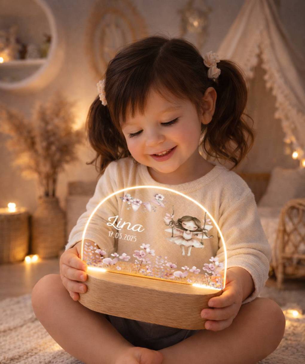 Nachtlicht Kinder - Blumenwiese - Fee