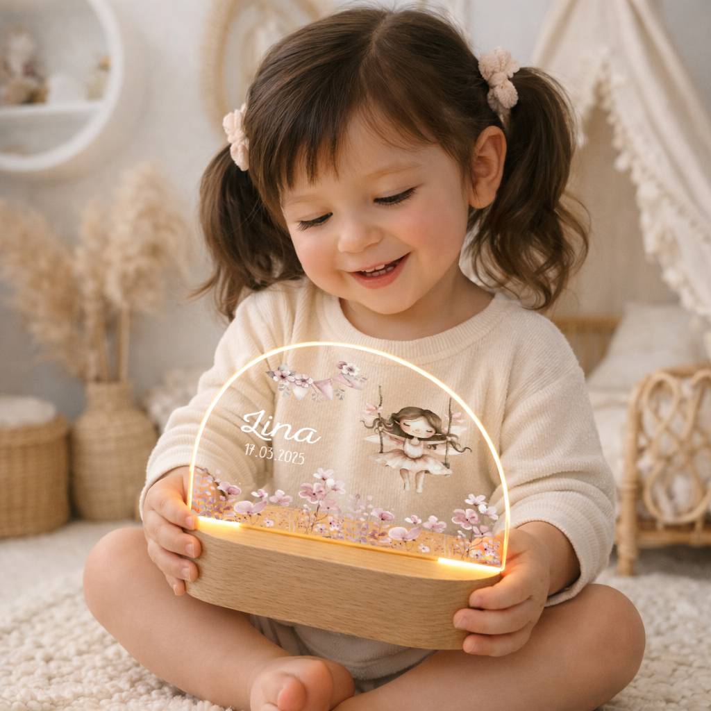 Nachtlicht Kinder - Blumenwiese - Fee