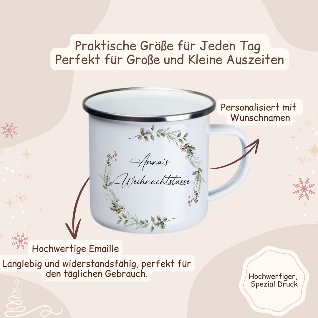 Weihnachtstasse - Weihnachtskranz