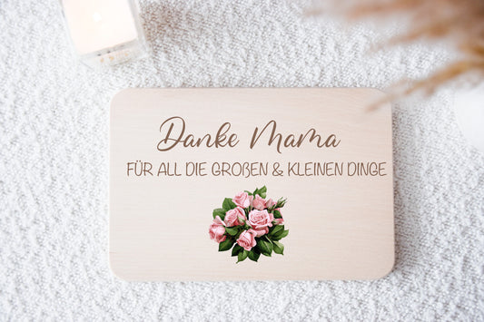 Muttertagsgeschenk - Frühstücksbrett Danke Mama