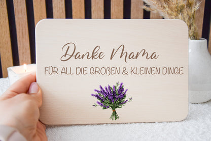 Muttertagsgeschenk - Frühstücksbrett Danke Mama