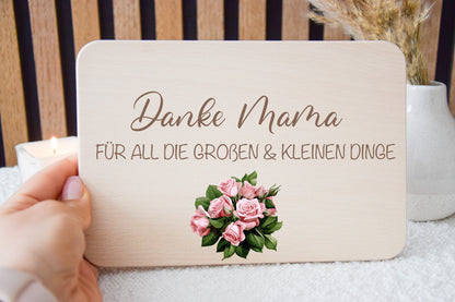 Muttertagsgeschenk - Frühstücksbrett Danke Mama