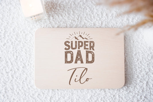 Vatertagsgeschenk - Frühstücksbrett "Super DAD"