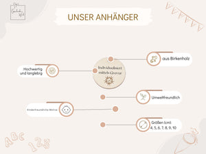 Schultüten Anhänger Holz -  mit Regenbogen Schulkind 2024