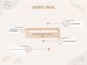 Lineal mit Lesehilfe - versch. Tieren