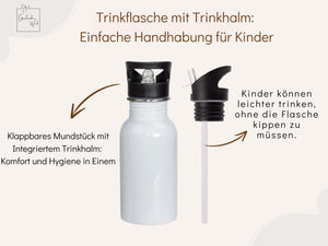 Trinkflasche personalisiert Kinder -  Regenbogen