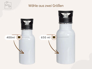 Trinkflasche personalisiert Kinder - mit versch. Tiermotiven