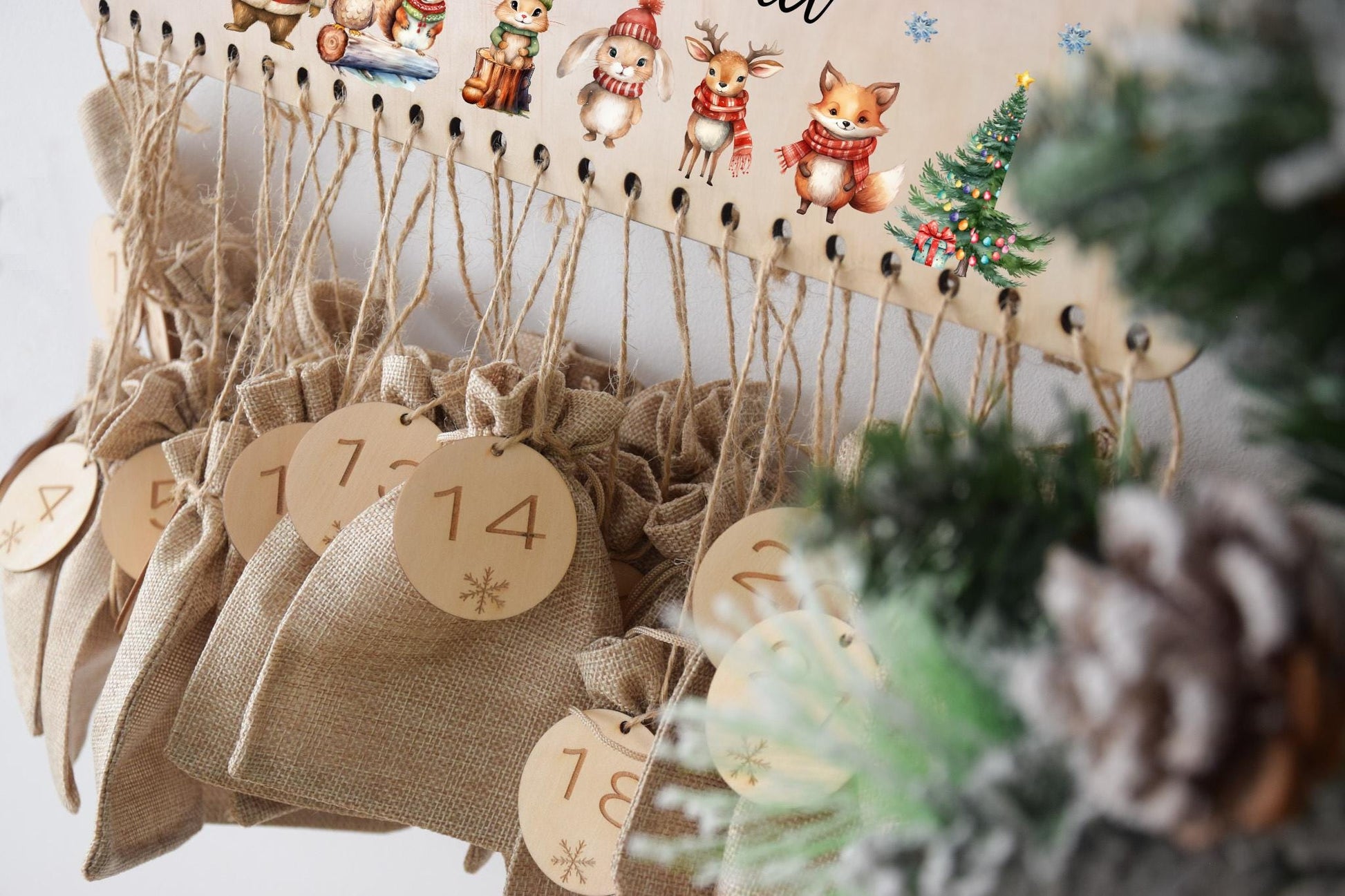 Adventskalender Kinder mit Woodland Tieren