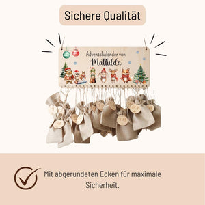 Adventskalender Kinder mit Woodland Tieren