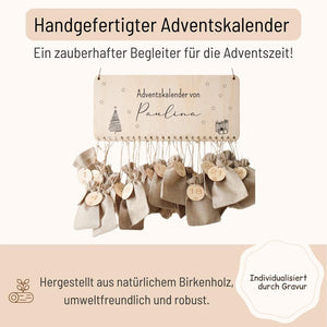 Adventskalender mit Tannenbaum - Sternen