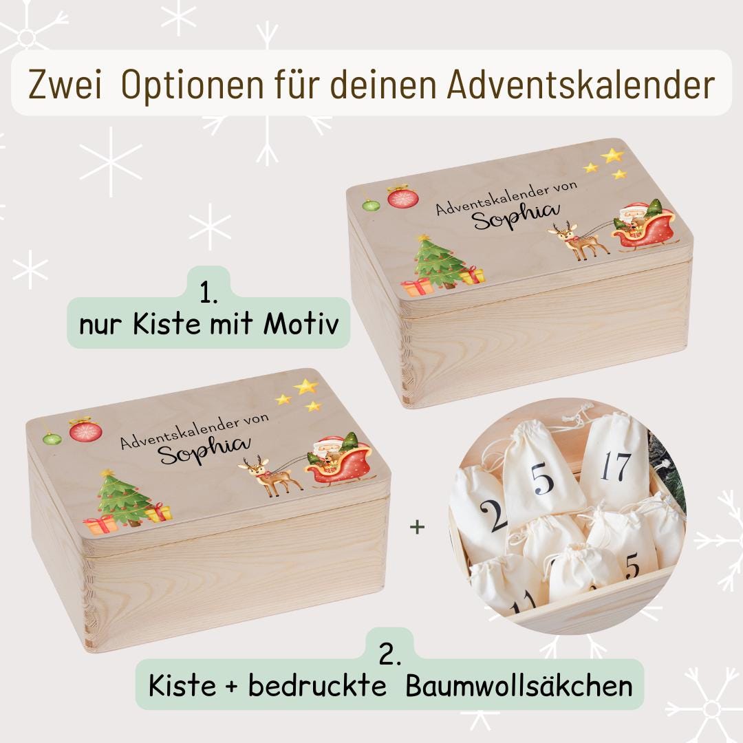 Adventskalender  - Weihnachtsmann und Reh