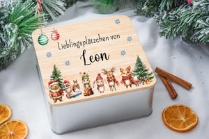 Keksdosen Weihnachten -  bunten Tiermotiven